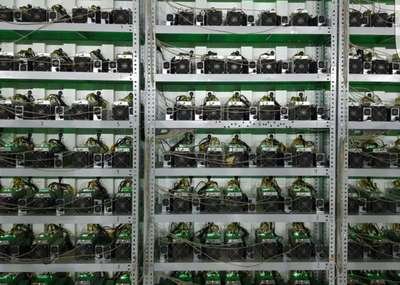 An overview of a modern mining farm in France, showcasing the organized setup that optimizes costs for cryptocurrency mining