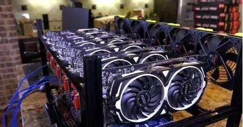 A bustling mining farm in Singapore hosting rows of ASIC machines, symbolizing efficient crypto extraction